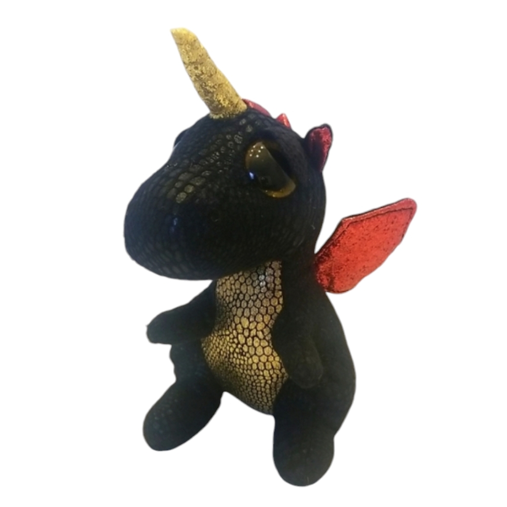 Ty Beanie Boos - Unicorn Dragon Grindal Black/Red Plush Toy
